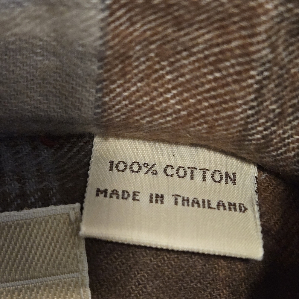 Y2K Arrow Plaid Flannel Shirt Men’s M Brown Beige Rust Blue | NWOT - Picture 12 of 15